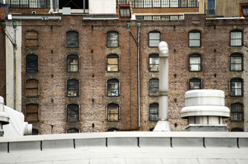 (selective focus) Close-up view of New York's buildings. Manhattan, New York City, USA.