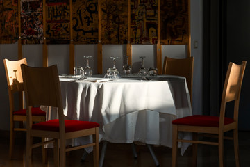 table in a restaurant