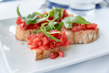 Bruschetta with tomato and basil