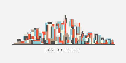 Fototapeta premium Los Angeles Downtown Geometric Art