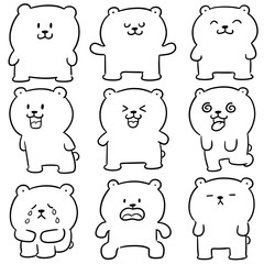 vector set of bear