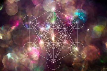 Abstract metatrone merkabah sacred geometry with lens blur effect © marbenzu