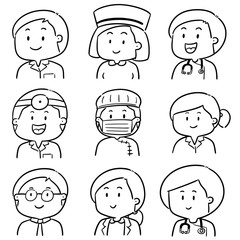vector set of medical staff