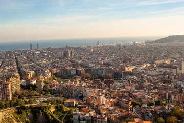 Skyline of Barcelona Spain
