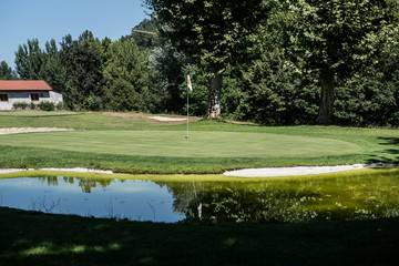 Empty golf field meadow