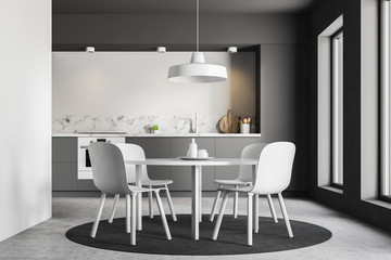 White chairs kitchen interior