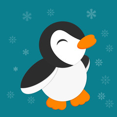 Penguin in the snow