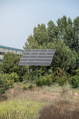 Post with solar panels in the middle of nowhere