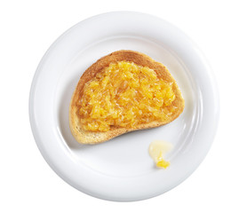 Roasted bread with mandarins jam