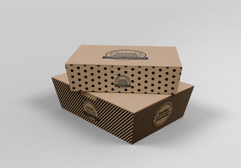 Stacked Tapered Paper Box Mockup