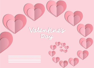 Fototapeta na wymiar Elegant card Valentine's Day with pink heart