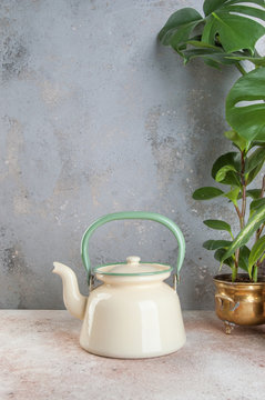 Vintage Enamelled Kettle