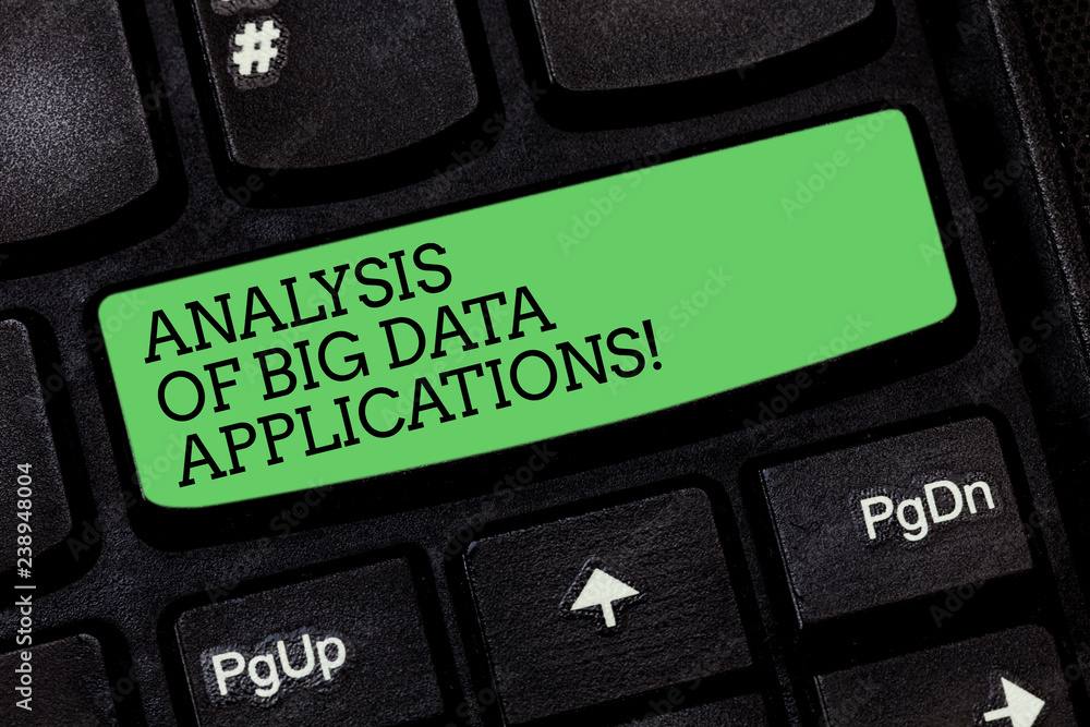 Fototapete word writing text analysis of big data applications. business concept for information technologies m