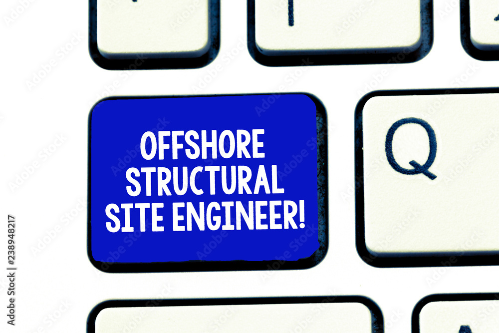 Poster conceptual hand writing showing offshore structural site engineer. business photo showcasing oil and