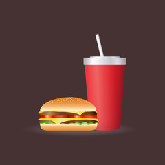 hamburger and french fries