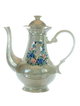 porcelain teapot, side view