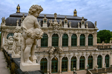 Naklejka premium DRESDEN, GEMANY. Zwinger Art Gallery and Museum. Zwinger is a museum complex. Saxony, European travel.
