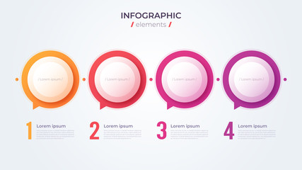 Minimalistic infographic concept with 4 options. Vector template
