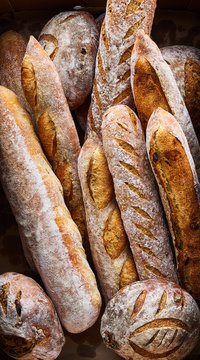 Different types of artisanal breads