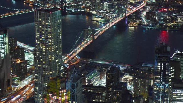 Ponte di Brooklyn 4K time lapse vista aerea 