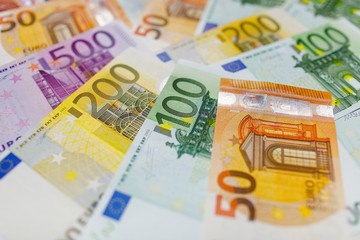 Obraz na płótnie Canvas Background of euro Money . Euro cash background.