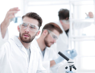 Fototapeta premium closeup.scientists in the laboratory