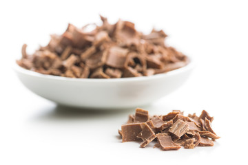 Crushed dark chocolate.