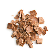 Crushed dark chocolate.