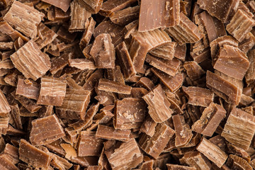 Crushed dark chocolate.