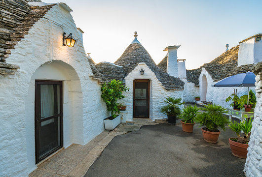 Traditional Trulli Houses In Alberobello City, Apulia, Italy