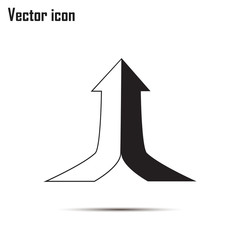 One goal. The two arrows are connected in one direction up. Vector illustration.