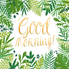 Good morning card with tropical motives