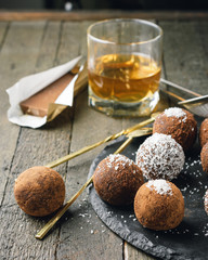 Chocolate rum truffles.