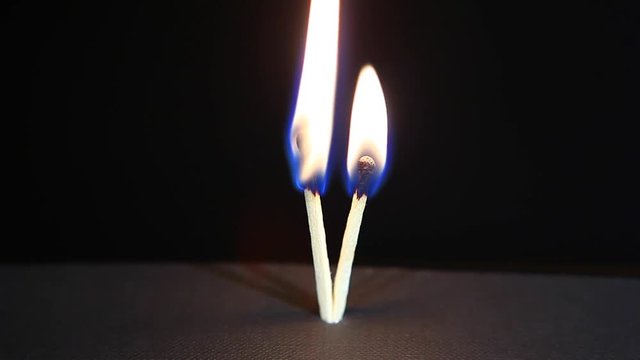 wooden matches fire flame dark background hd footage