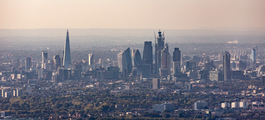 Aerial View of the London Skyline.