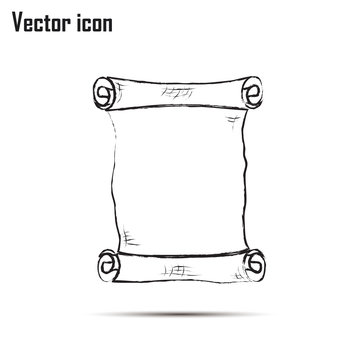 ncient parchment sheet of paper  Line icon