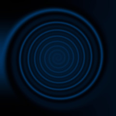 Spiral whirl movement. Abstract blue background.
