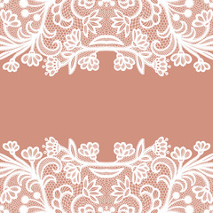 Seamless lace border. Invitation card.