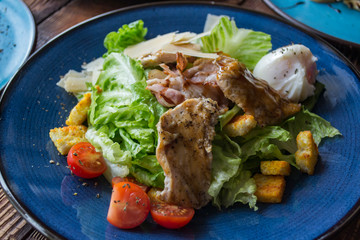 Caesar salad with chicken.