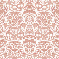 Lace seamless pattern with flowers - 238959011