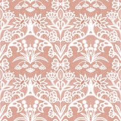 Lace seamless pattern with flowers