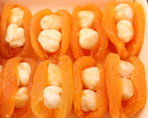 Dried apricots with hazelnuts