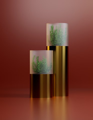 decorative high-tech plant vase on a colored background
