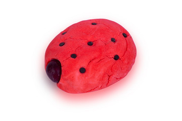 a bomb for a bath, ladybug, isolated on white background