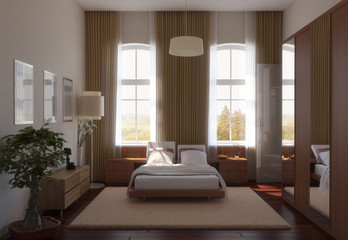 interior visualization, 3D illustration