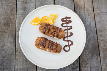 eclairs top view