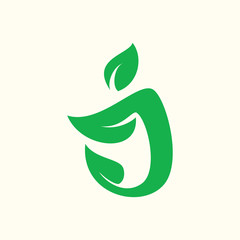 Letter J Eco set logo