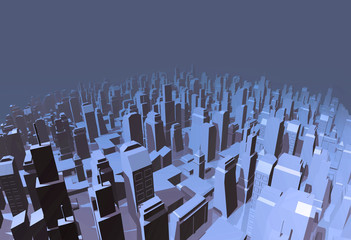 3D render city illustration