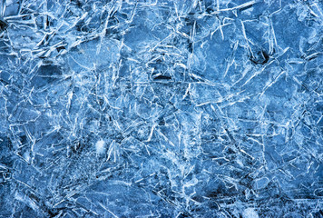 abstract blue ice surface with lines