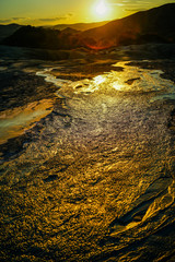 Mud volcano flowing